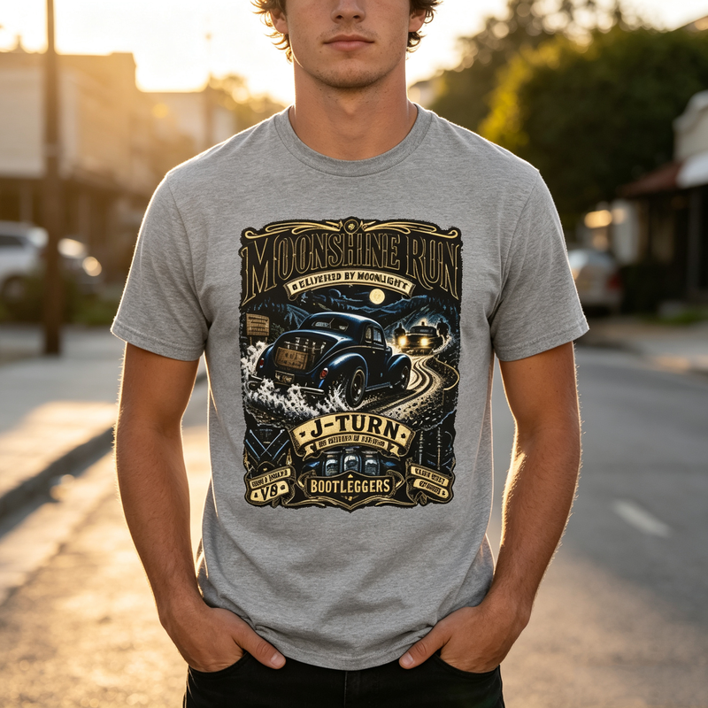 Vintage Fashion History - Moonshine Run Vintage T-Shirt Bootlegger Stock