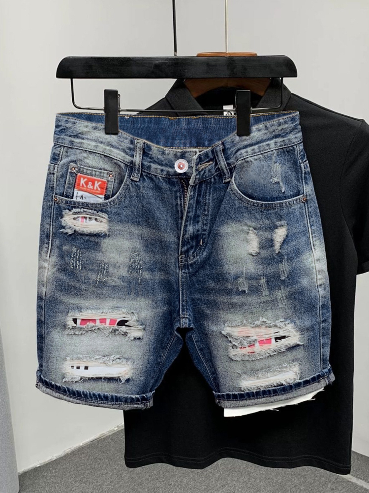 Vintage Fashion Jeans - 2026 Summer Ripped Straight Men Denim