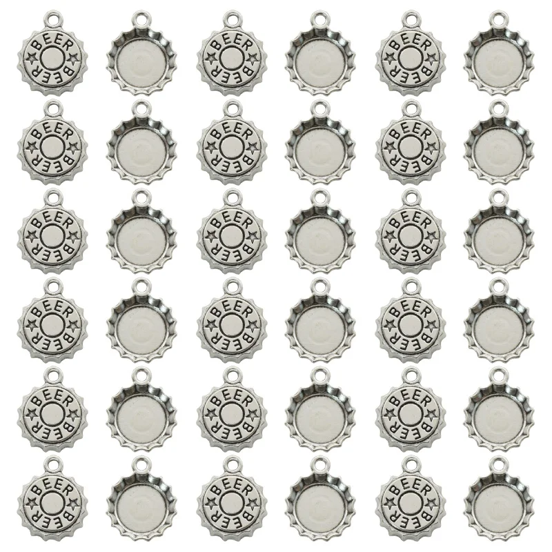Vintage Fashion Words - 15PCS Antique Silver Plated Beer Cap