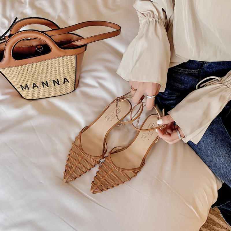 Vintage Fashion Outfit - Brown Vintage Hollow Out Sandals Woman’s