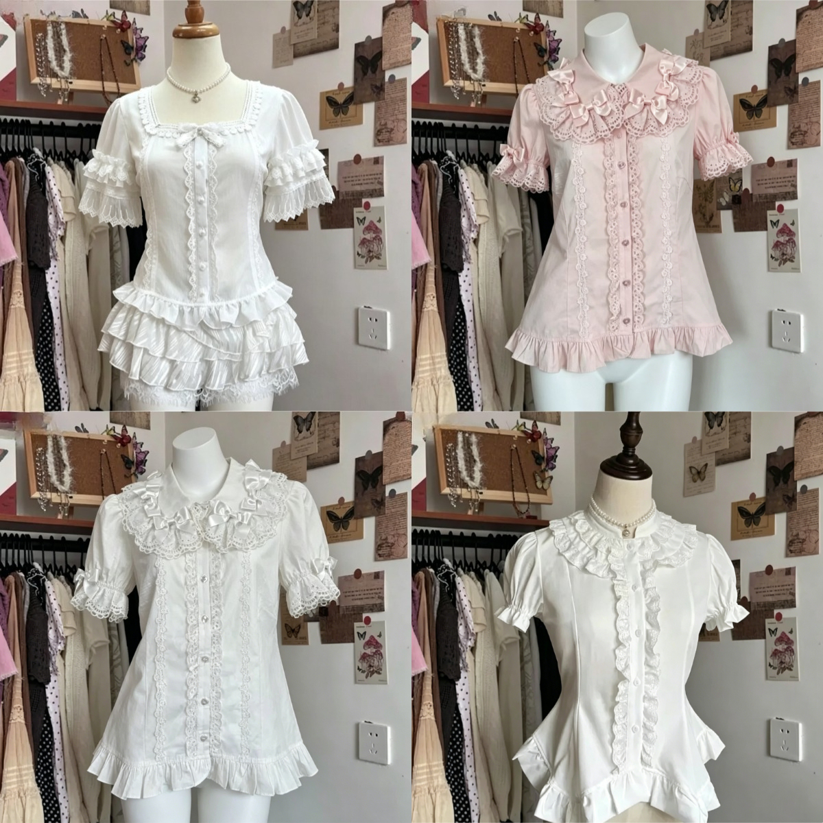 Vintage Fashion Style Female - Elegant Y2K Vintage Lolita Style Blouses