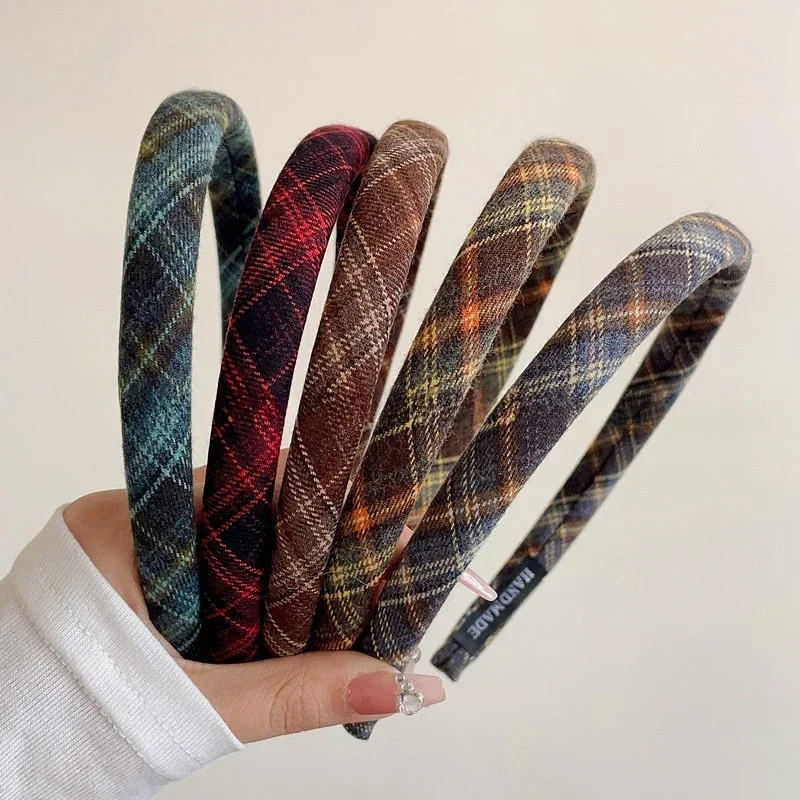 Elegant Plaid Bezel Hairband f - Retro Vintage Korean Fashion 리뷰 및 가격
