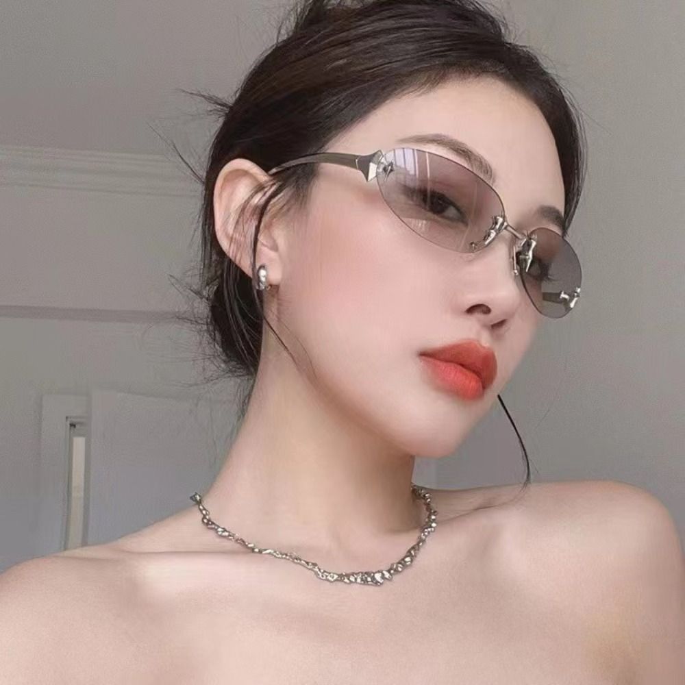 Y2K Style Frameless Sunglasses - Vintage Fashion Style Female 리뷰 및 가격