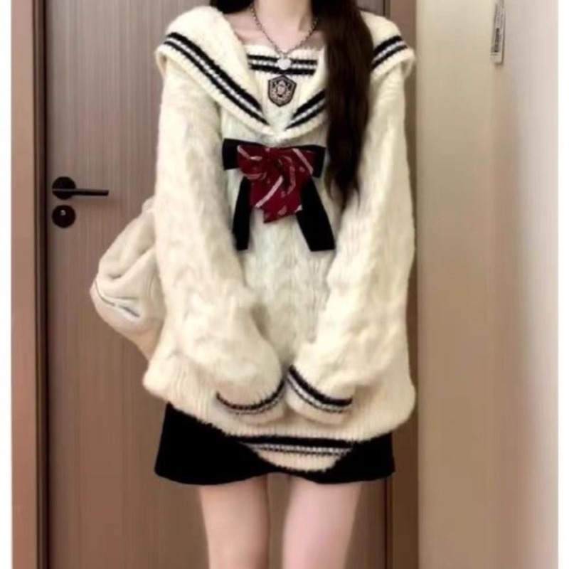 Ezgaga Knitted Sweater Women P - Vintage Fashion Style Female 리뷰 및 가격