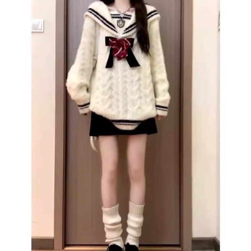 Ezgaga Knitted Sweater Women P - Vintage Fashion Style Female 리뷰 및 가격