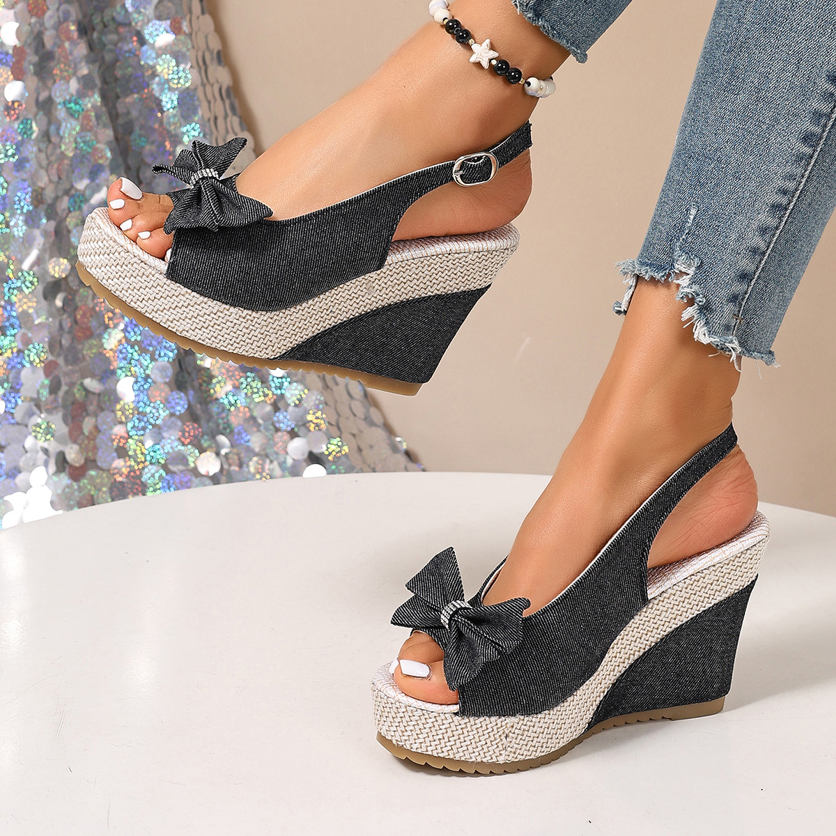 Vintage Rivet Decor Wedge Sand - Vintage Fashion In 2026 리뷰 및 가격