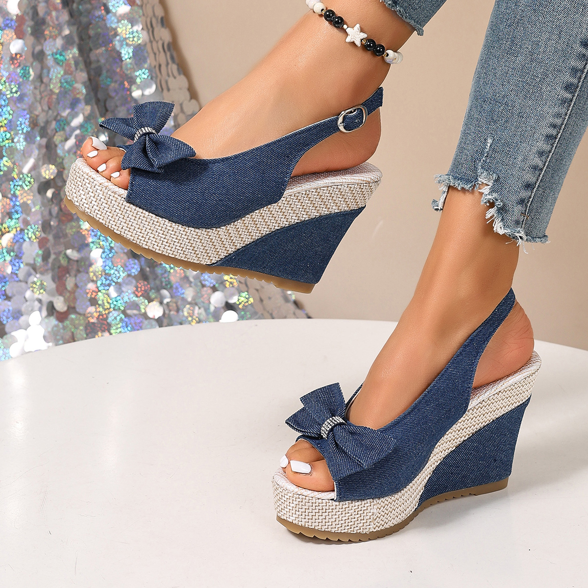 Vintage Rivet Decor Wedge Sand - Vintage Fashion In 2026 리뷰 및 가격
