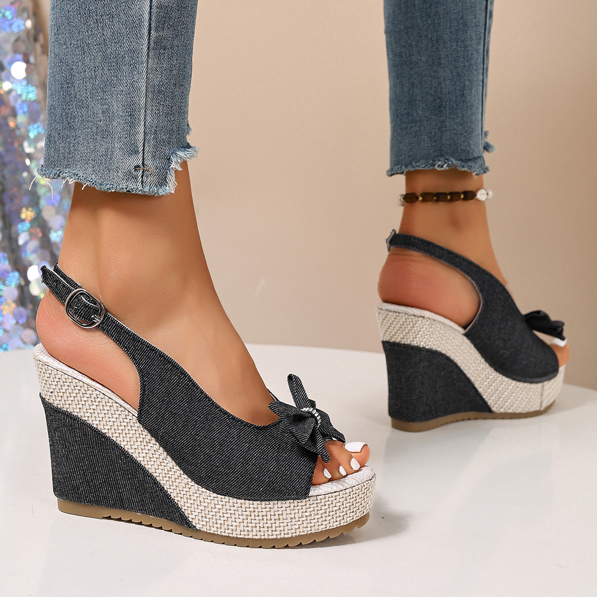 Vintage Rivet Decor Wedge Sand - Vintage Fashion In 2026 리뷰 및 가격