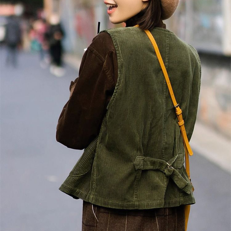 Vest Women Corduroy Retro Vint - Retro Vintage Korean Fashion 리뷰 및 가격