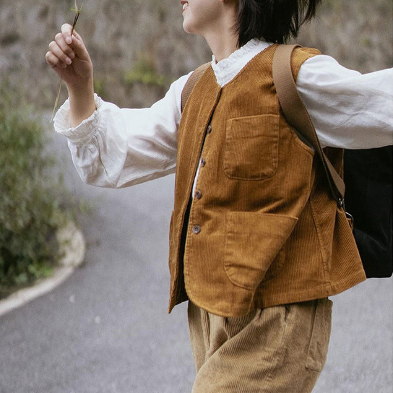 Vest Women Corduroy Retro Vint - Retro Vintage Korean Fashion 리뷰 및 가격