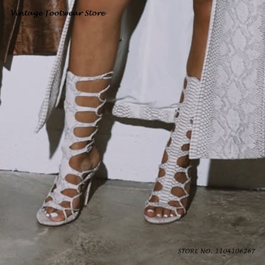 Python Pattern Cut-out Gladiat - Vintage Fashion Outfit 리뷰 및 가격