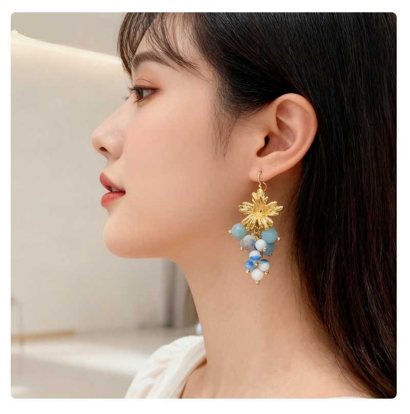 Turquoise Grape Cluster Stud E - Vintage Fashion Influencers 리뷰 및 가격