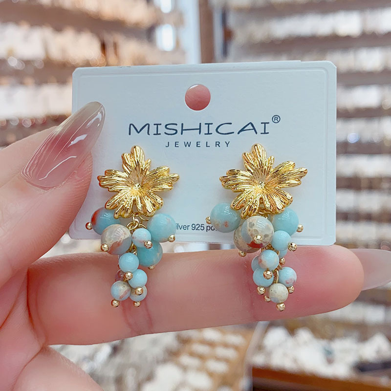 Turquoise Grape Cluster Stud E - Vintage Fashion Influencers 리뷰 및 가격