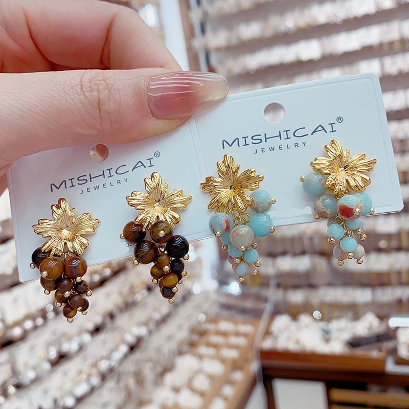Turquoise Grape Cluster Stud E - Vintage Fashion Influencers 리뷰 및 가격