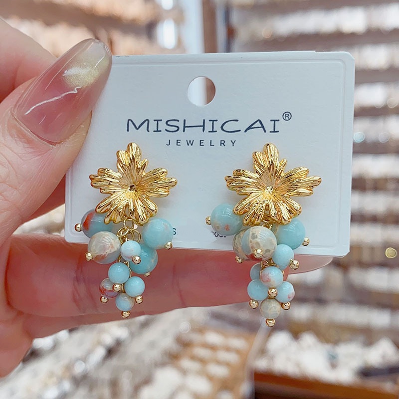 Turquoise Grape Cluster Stud E - Vintage Fashion Influencers 리뷰 및 가격