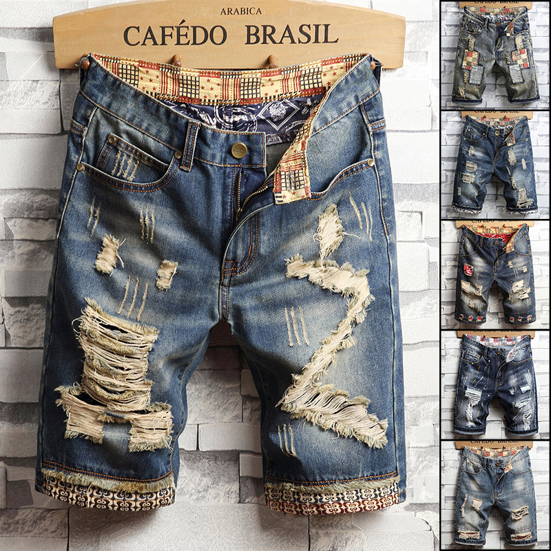 Ripped Hip-hop Denim Shorts Me - Vintage Fashion Jeans 리뷰 및 가격
