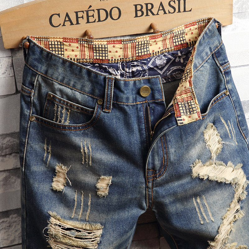 Ripped Hip-hop Denim Shorts Me - Vintage Fashion Jeans 리뷰 및 가격