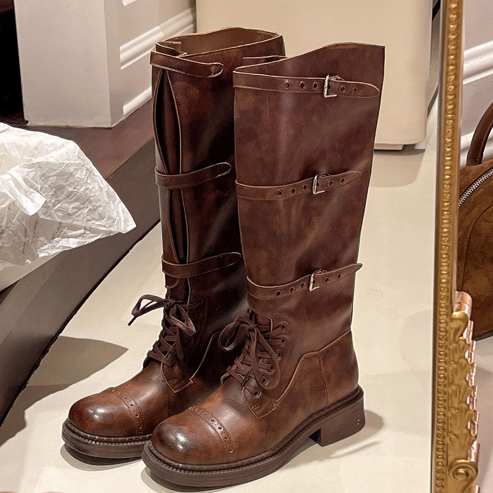 Women's Knee High Boots Vintag - Vintage Style Women Fashion 리뷰 및 가격