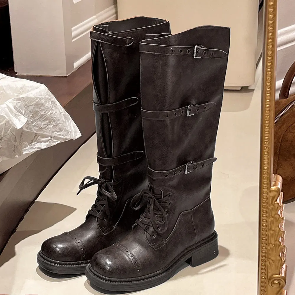 Women's Knee High Boots Vintag - Vintage Style Women Fashion 리뷰 및 가격