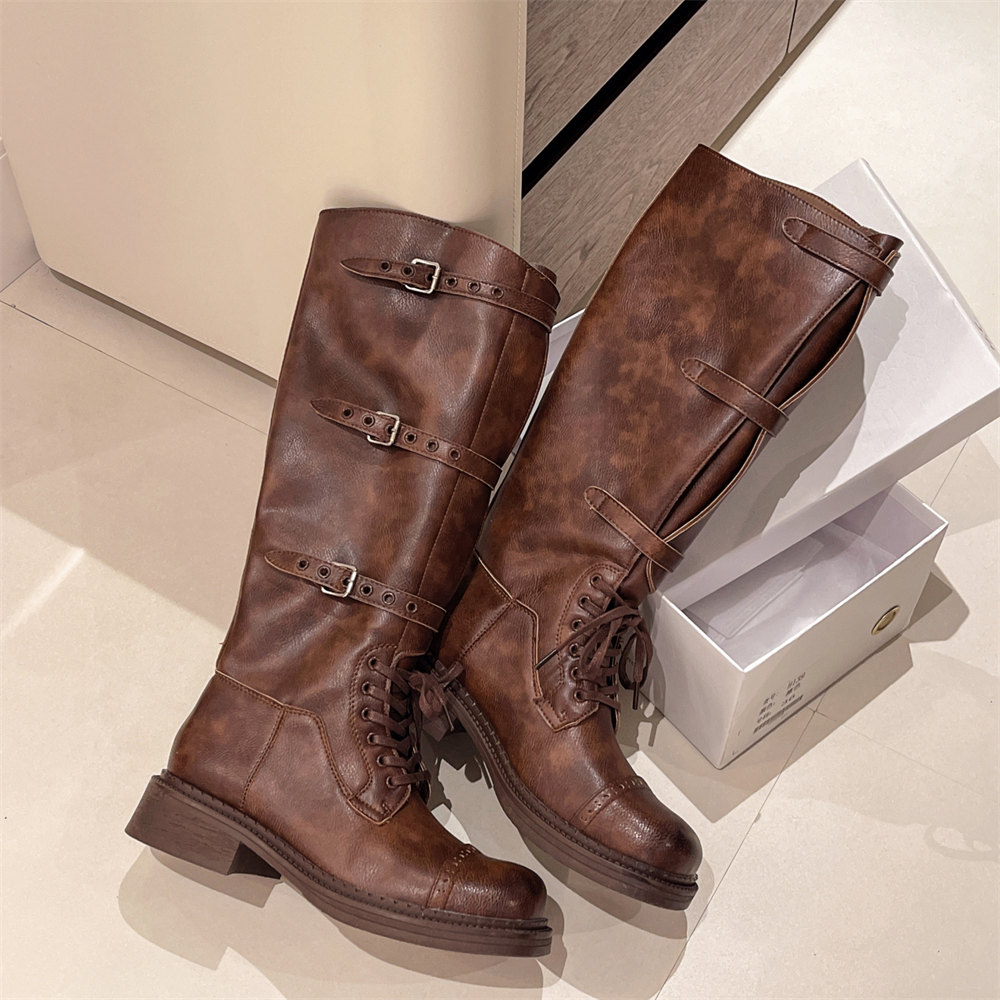 Women's Knee High Boots Vintag - Vintage Style Women Fashion 리뷰 및 가격