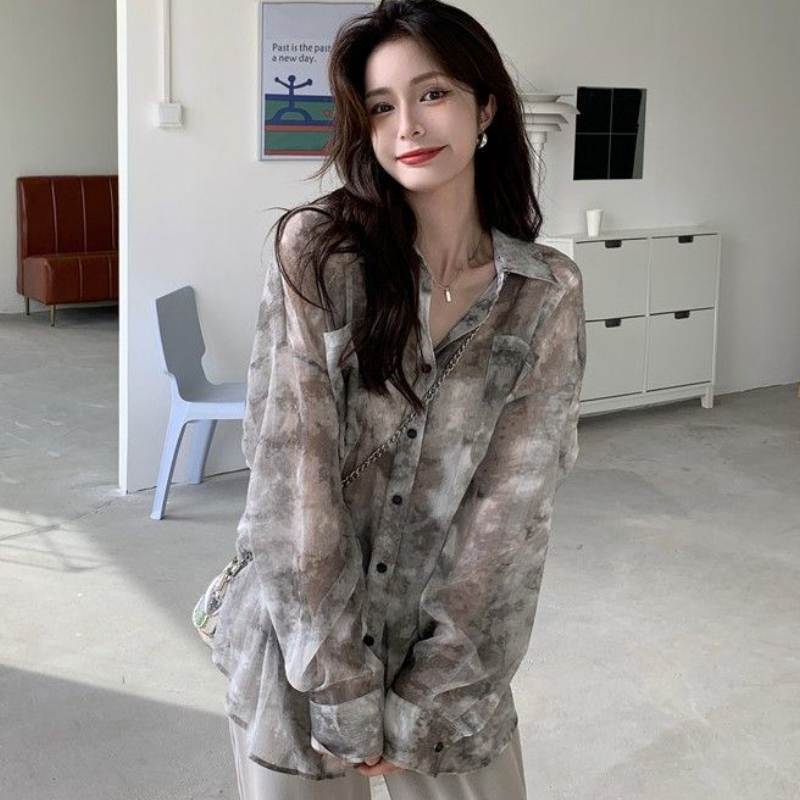 Tie Dye Shirts Women Loose Sun - Vintage Fashion Style Female 리뷰 및 가격