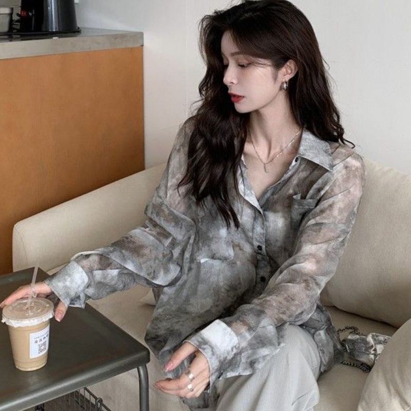 Tie Dye Shirts Women Loose Sun - Vintage Fashion Style Female 리뷰 및 가격