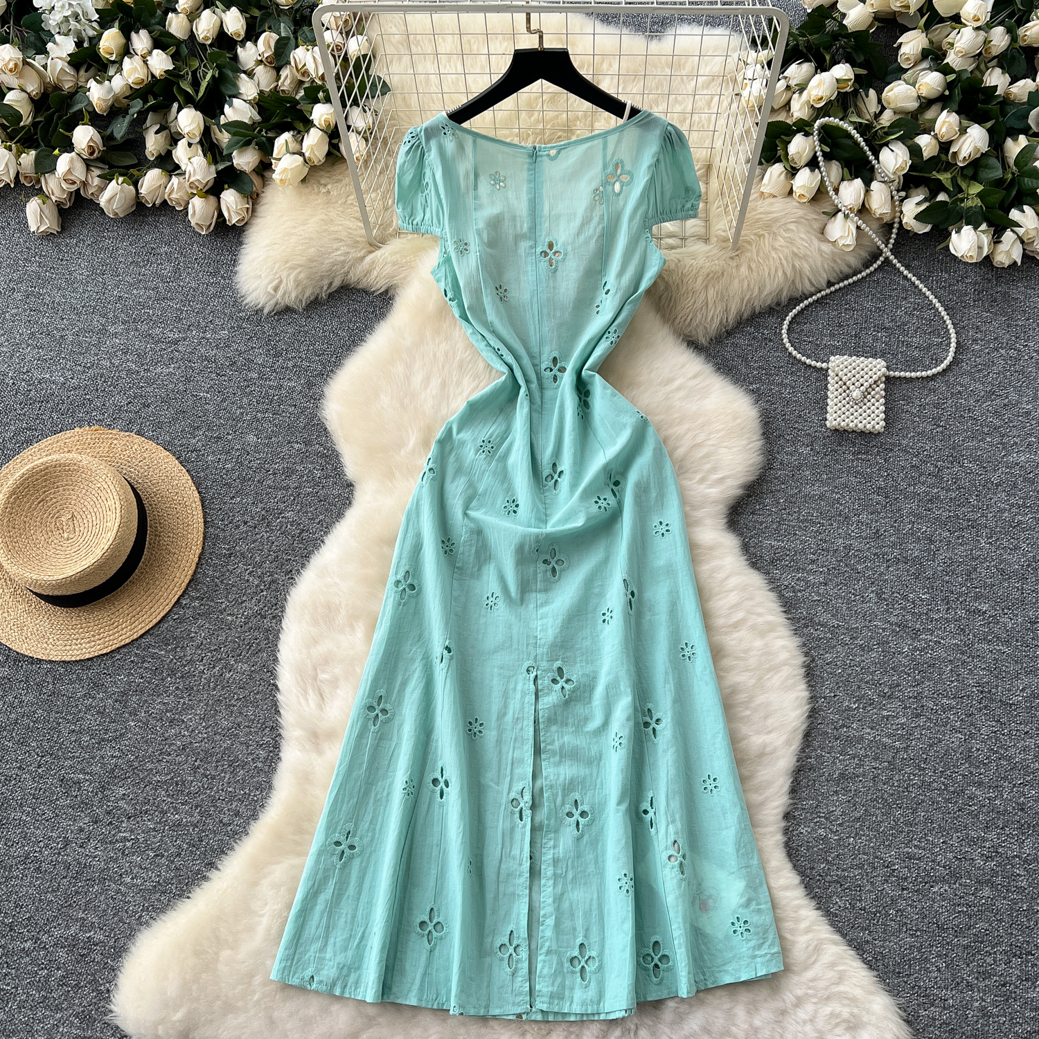 Chic lace Embroidered hollow o - Vintage Fashion Ai 리뷰 및 가격