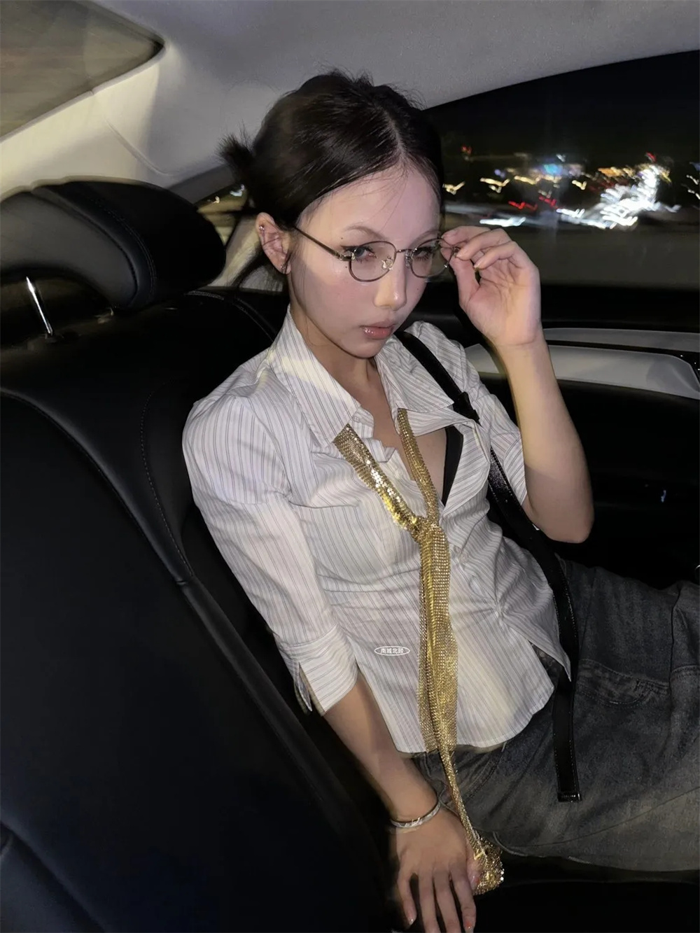 Striped Shirt Women Casual Str - Retro Vintage Korean Fashion 리뷰 및 가격