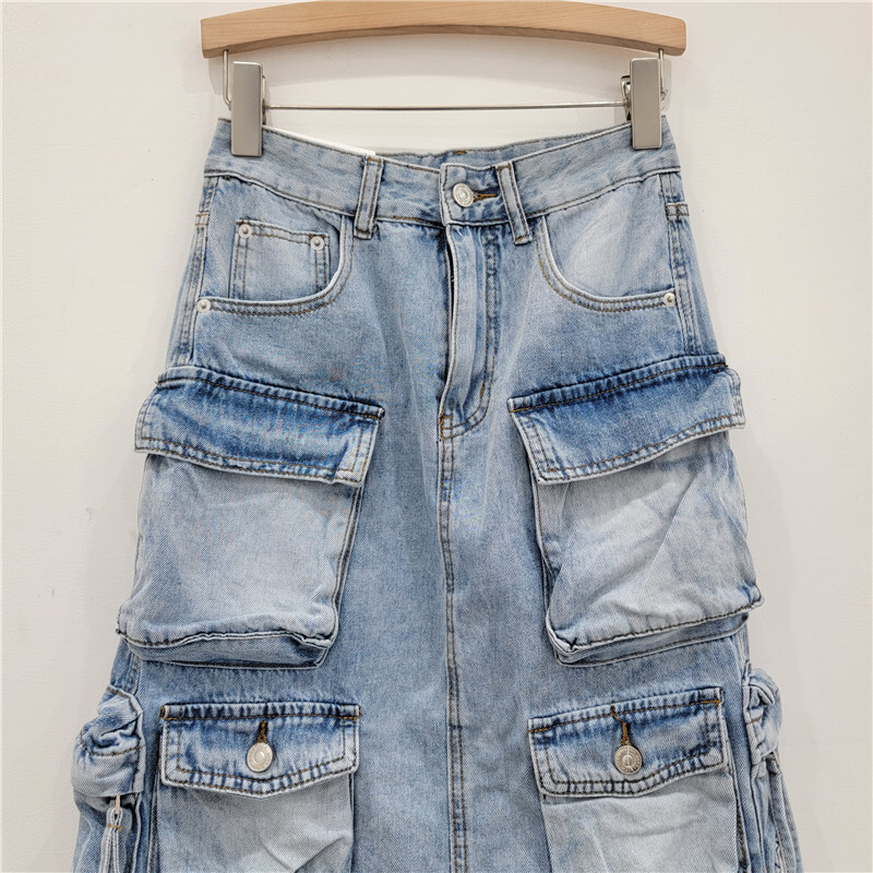 Women's Denim Workwear Skirt H - Vintage Fashion Influencers 리뷰 및 가격