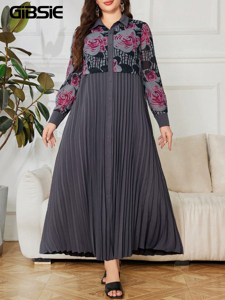 GIBSIE Plus Size 2 In 1 Print  - Vintage Fashion Plus Size 리뷰 및 가격