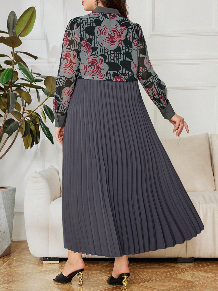 GIBSIE Plus Size 2 In 1 Print  - Vintage Fashion Plus Size 리뷰 및 가격