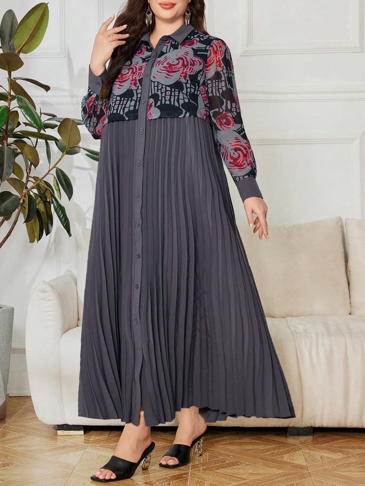 GIBSIE Plus Size 2 In 1 Print  - Vintage Fashion Plus Size 리뷰 및 가격