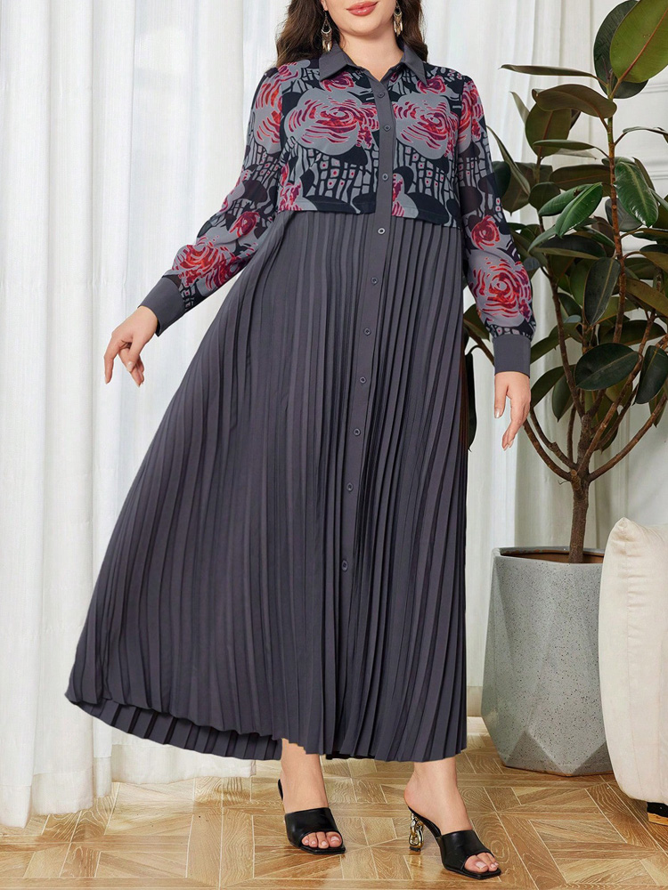 GIBSIE Plus Size 2 In 1 Print  - Vintage Fashion Plus Size 리뷰 및 가격