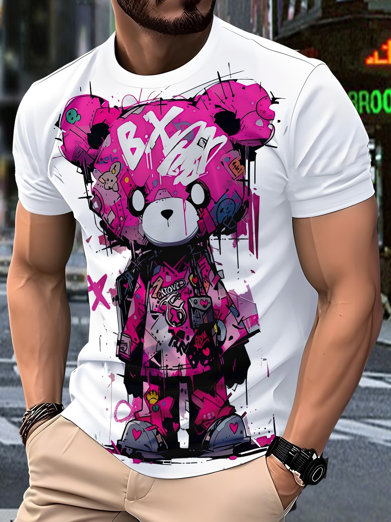 Men Summer Cartoon 3D Printed  - Vintage Urban Fashion 리뷰 및 가격