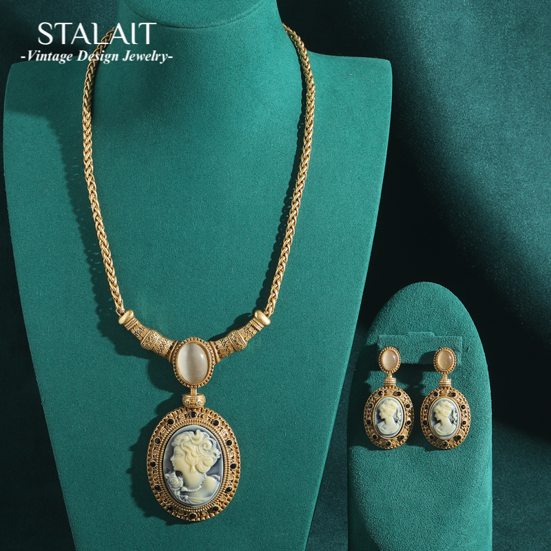 Vintage Cameo Jewelry Sets Nat - Vintage Fashion Retro Outfit 리뷰 및 가격