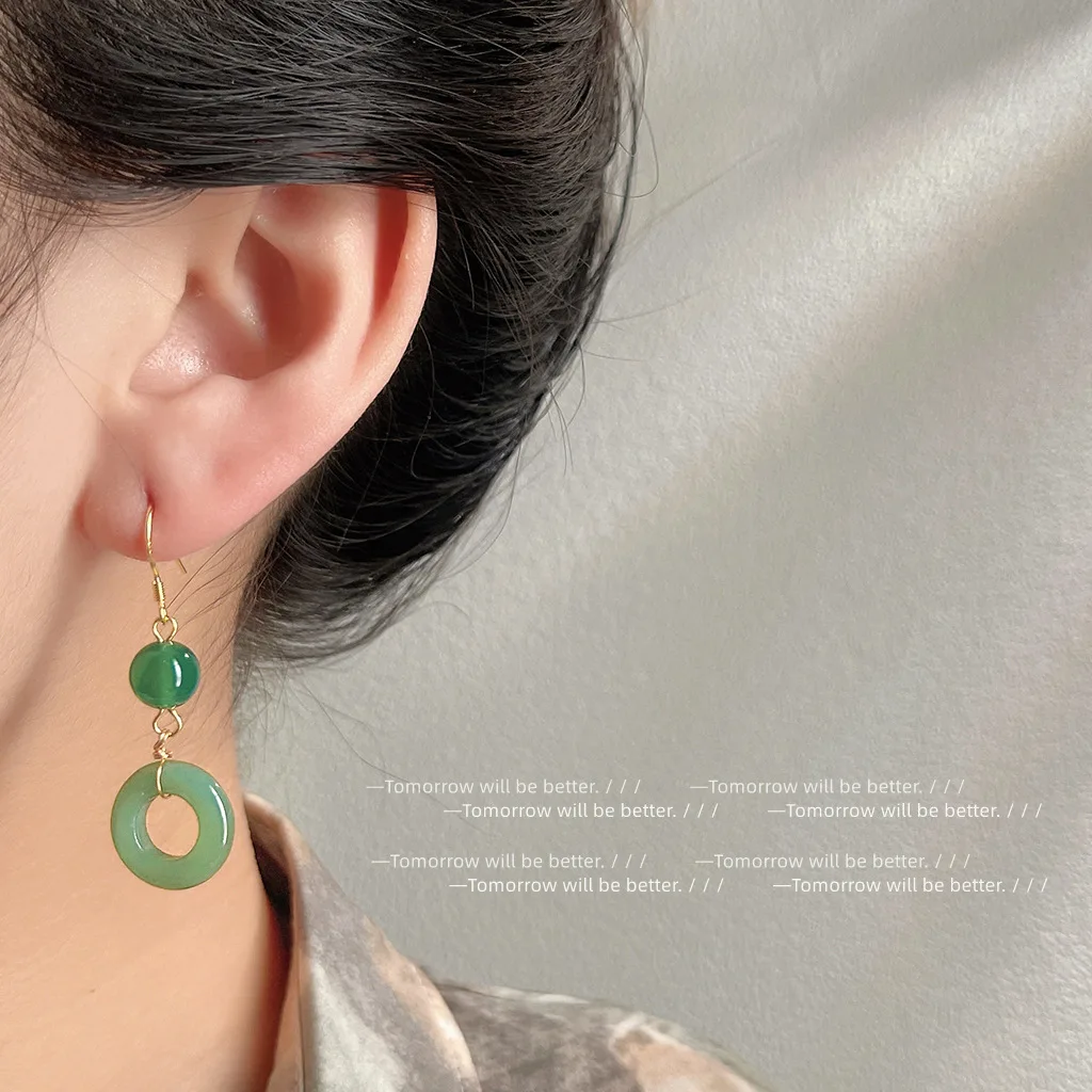 Green Real Jade Ring Earrings  - Vintage Fashion Rings For Women 리뷰 및 가격