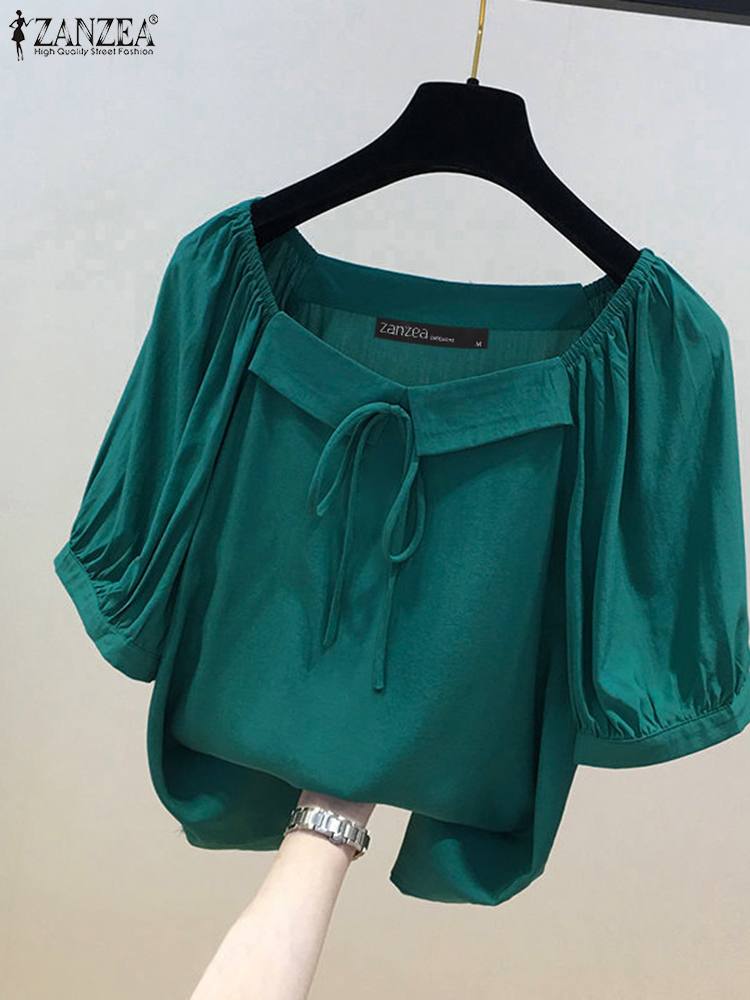 ZANZEA Korean Style Solid Blou - Vintage Fashion Style Female 리뷰 및 가격