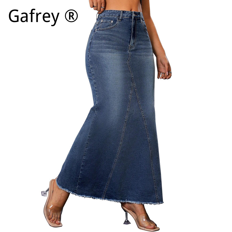 Women Denim Midi Skirt High Wa - Vintage Fashion Jeans 리뷰 및 가격