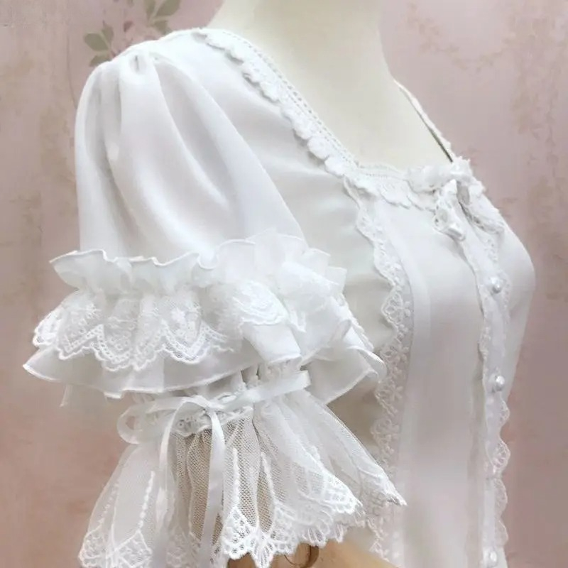 Vintage Y2K Lolita Style Blous - Vintage Fashion Style Female 리뷰 및 가격