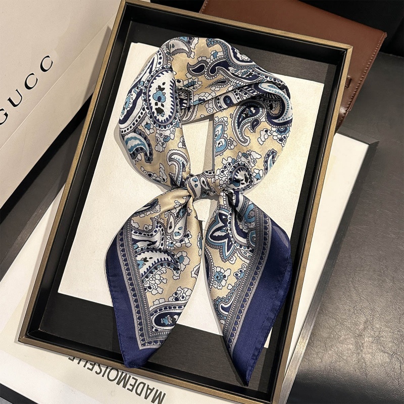 Luxury Satin Square Scarf Pais - Vintage Fashion Ai 리뷰 및 가격