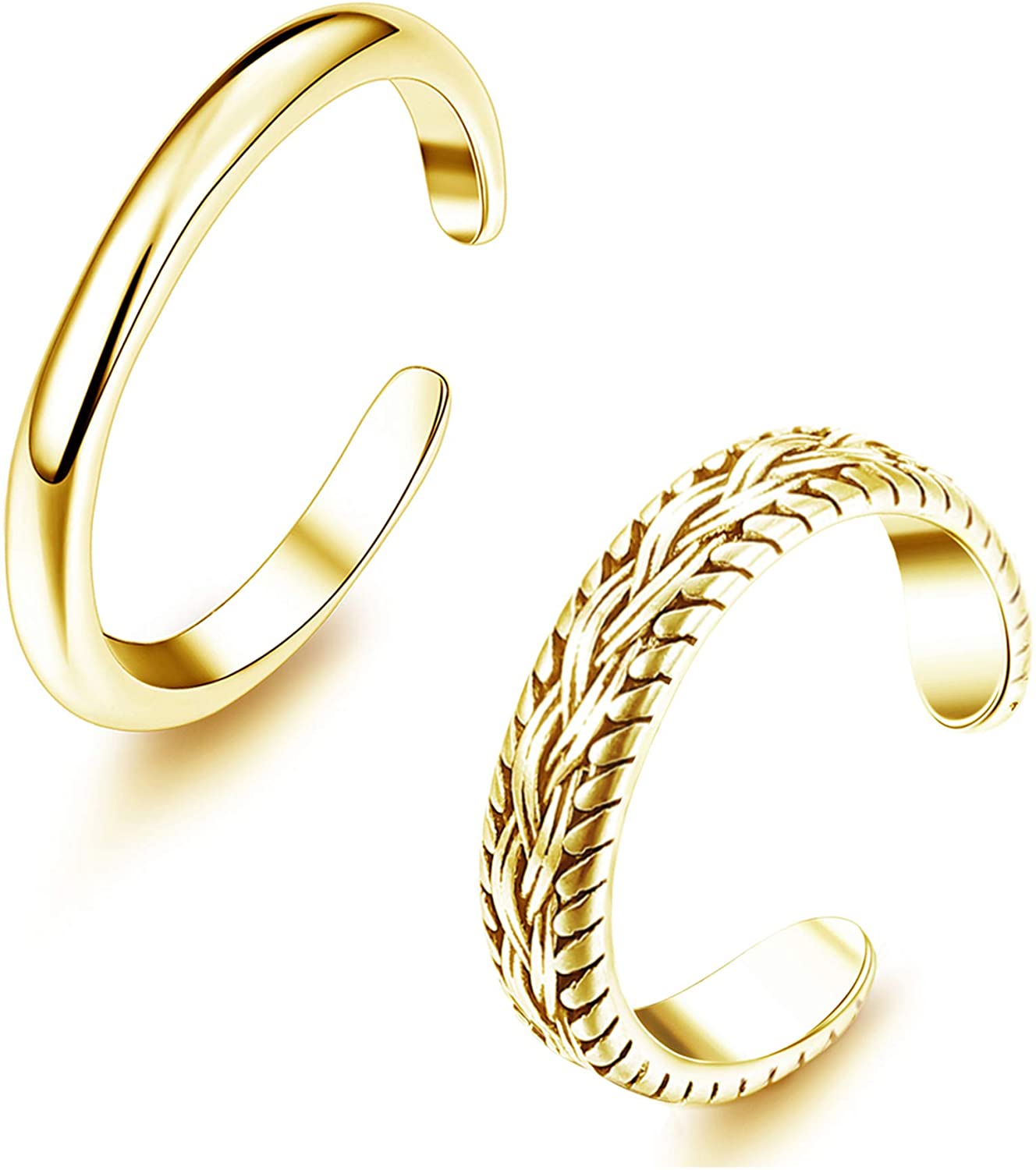 2 PCS Stainless Steel Toe Ring - Vintage Fashion Rings For Women 리뷰 및 가격