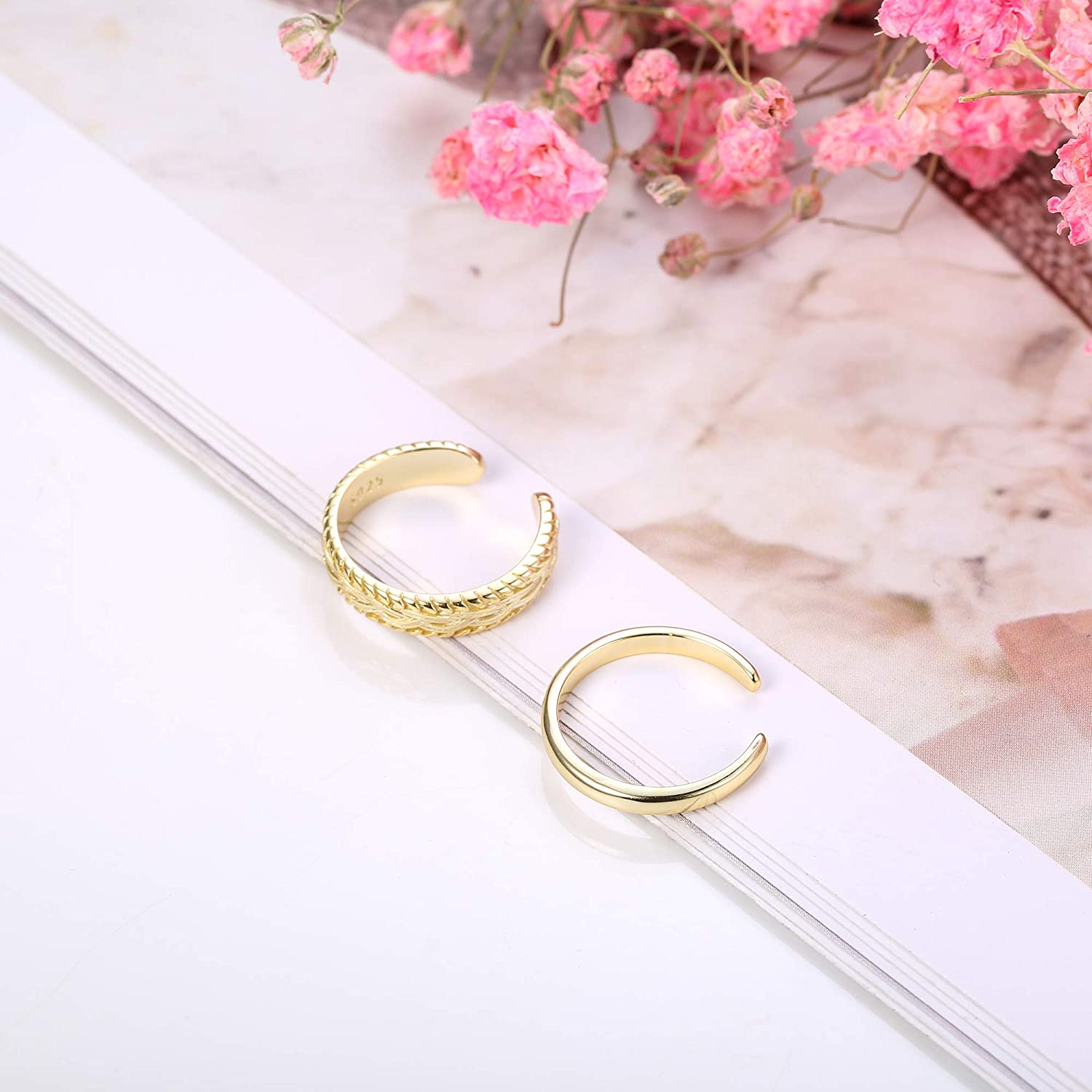 2 PCS Stainless Steel Toe Ring - Vintage Fashion Rings For Women 리뷰 및 가격