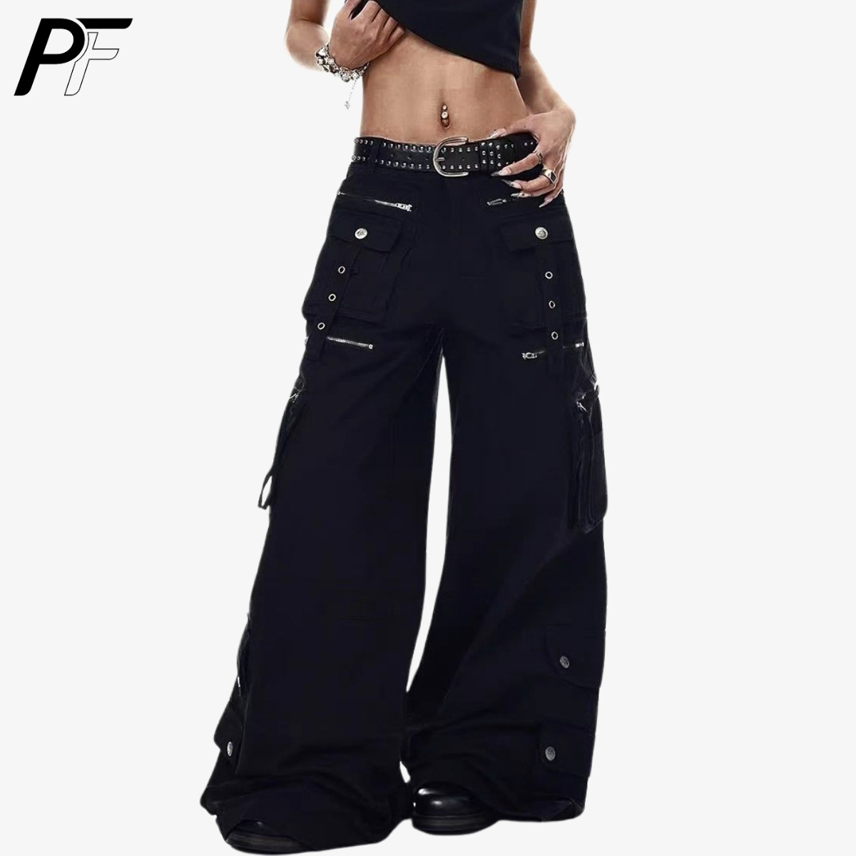 Grunge Techwear Wide Leg Cargo - Vintage Fashion Jeans 리뷰 및 가격