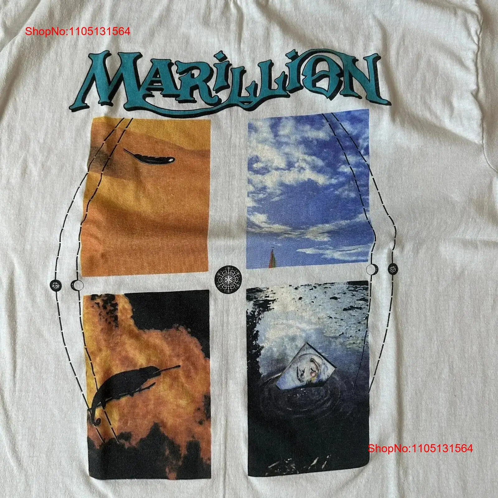 Vintage RARE Marillion White T - Vintage Fashion Wear 리뷰 및 가격