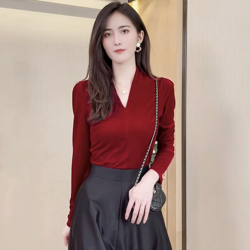 Fashion elegant V-neck long sl - Vintage Fashion Plus Size 리뷰 및 가격