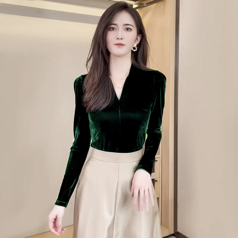 Fashion elegant V-neck long sl - Vintage Fashion Plus Size 리뷰 및 가격