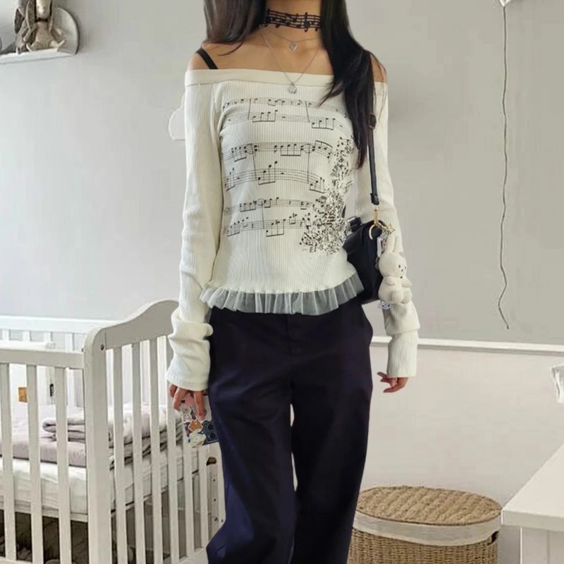 Autumn Y2K Harajuku Retro T-Sh - Retro Vintage Korean Fashion 리뷰 및 가격