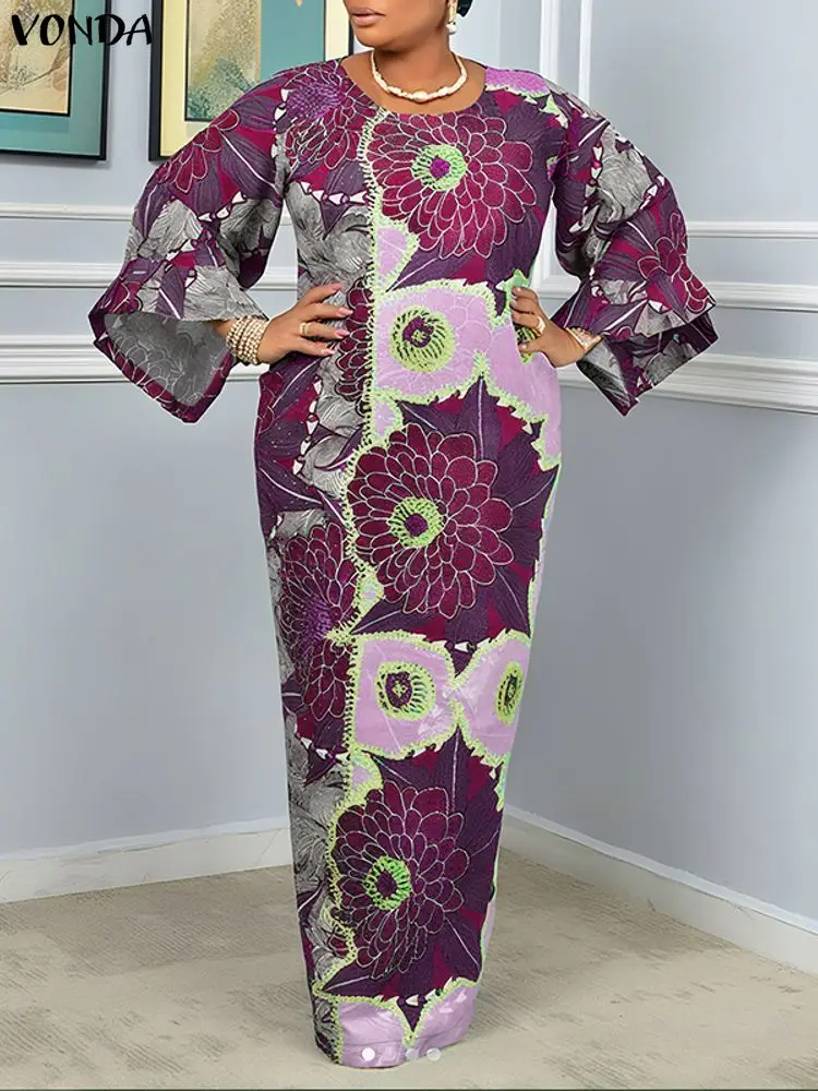 VONDA Women Bohemian Maxi Dres - Vintage Fashion Plus Size 리뷰 및 가격