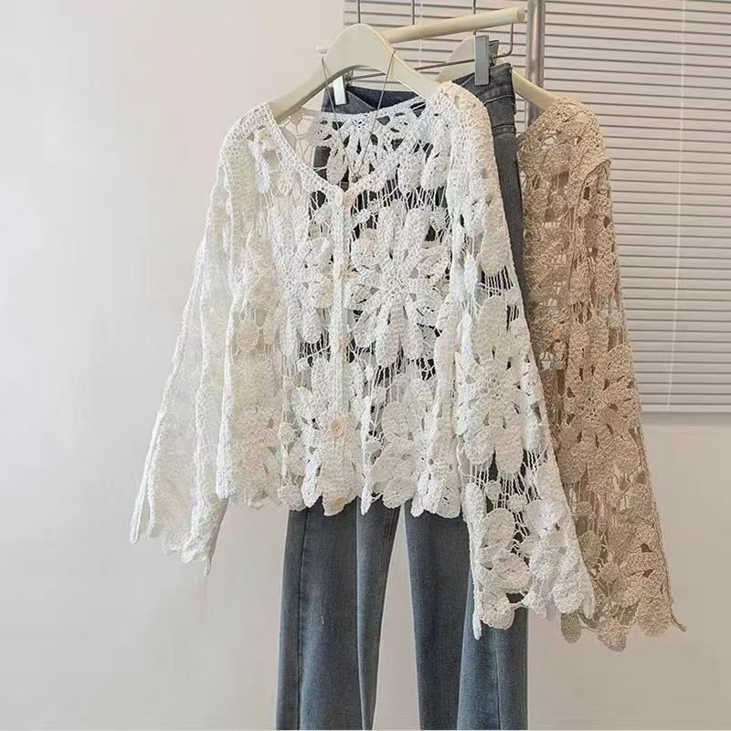 Retro Hook Flower Hollow Out T - Vintage Fashion Retro Outfit 리뷰 및 가격