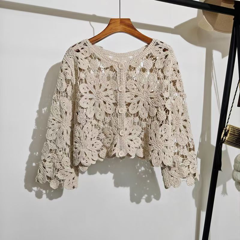 Retro Hook Flower Hollow Out T - Vintage Fashion Retro Outfit 리뷰 및 가격